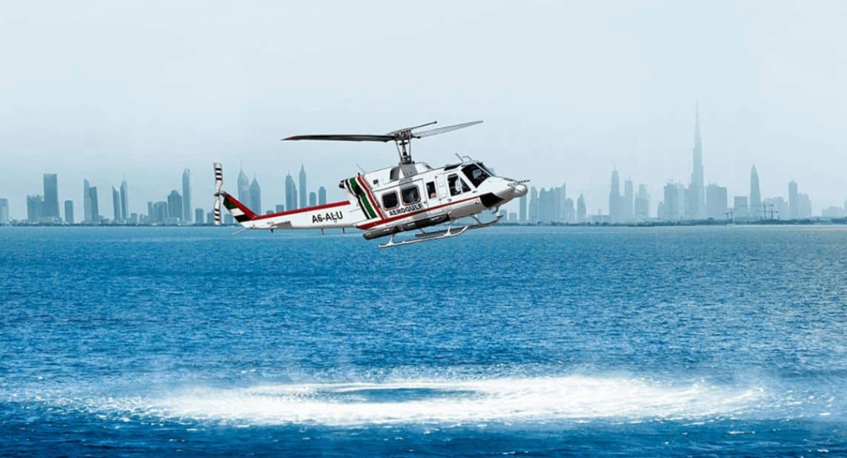 Helicopter with two pilots crashes into sea after taking off from Dubai