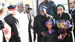 Tinubu arrives in London to hold talks with Britain’s royal family