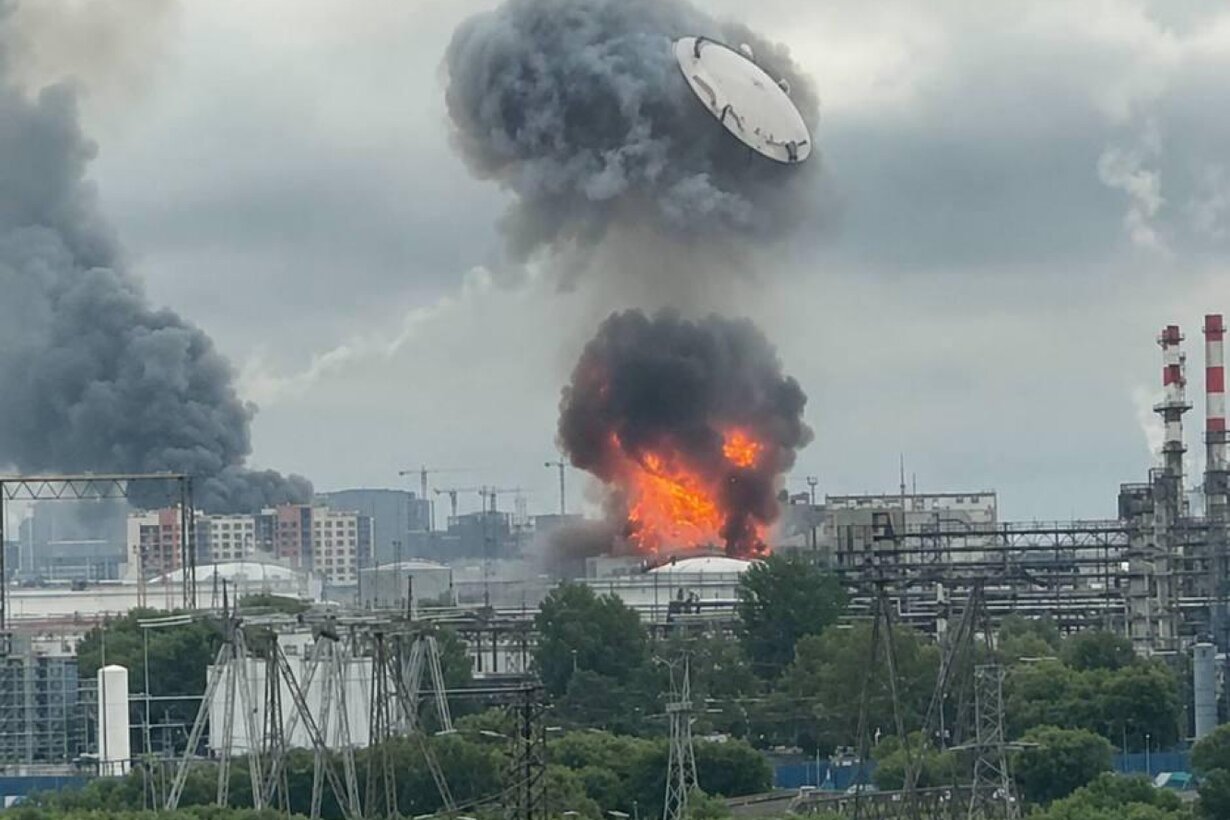 Moscow’s air defences appear to bomb their own refinery