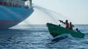 Somali pirates seize a merchant vessel in the Gulf of Aden