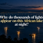Why do thousands of lights appear on this African lake at night?