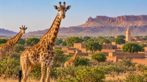 Niger is home to giraffes living alongside villages